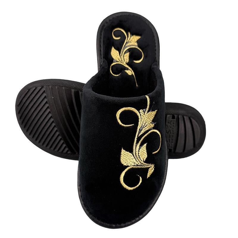 Комнатные тапочки женские велюровые 89-23-2p. 41 26-26,5 см Черный