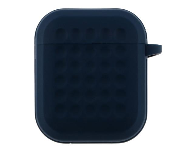 Чехол-футляр для наушников Silicone Fashion Case with Hook для Airpods 1/2 Navy Blue