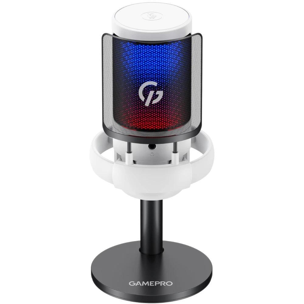 Мікрофон дротовий GamePro UGM105W конденсаторний 1,8 м USB-C RGB 20000 Гц White (36943904)