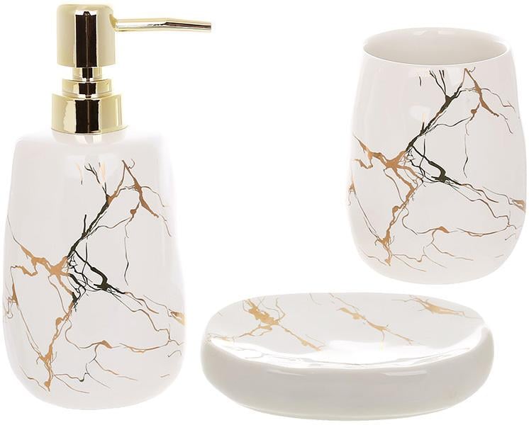 Набор аксессуаров Bright для ванной керамика 3 пр. Golden Marble Набор аксессуаров Bright для ванной керамика 3 пр. Golden Marble