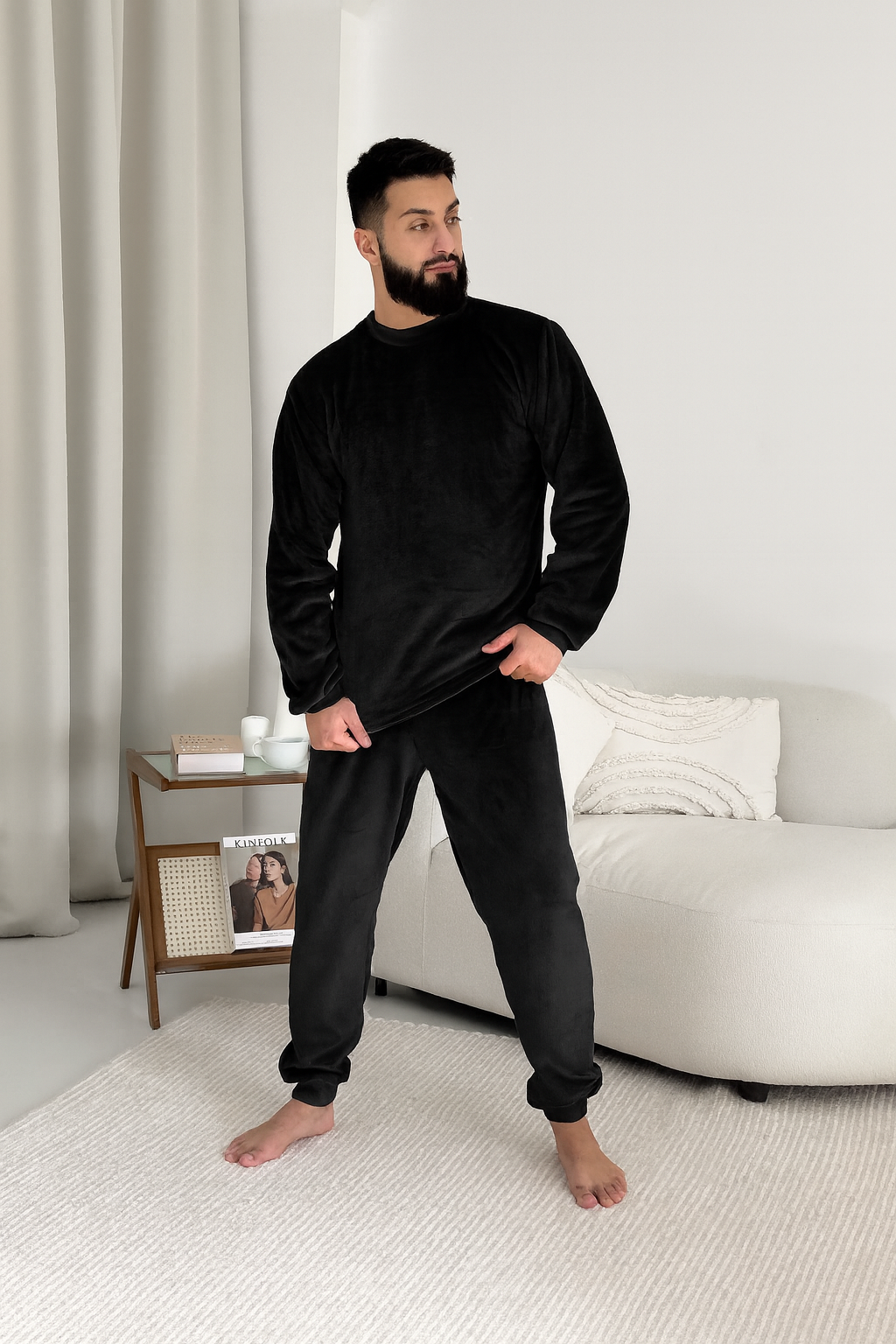 Піжама плюшева Теплик з начісом 3XL Чорний (VEL070)