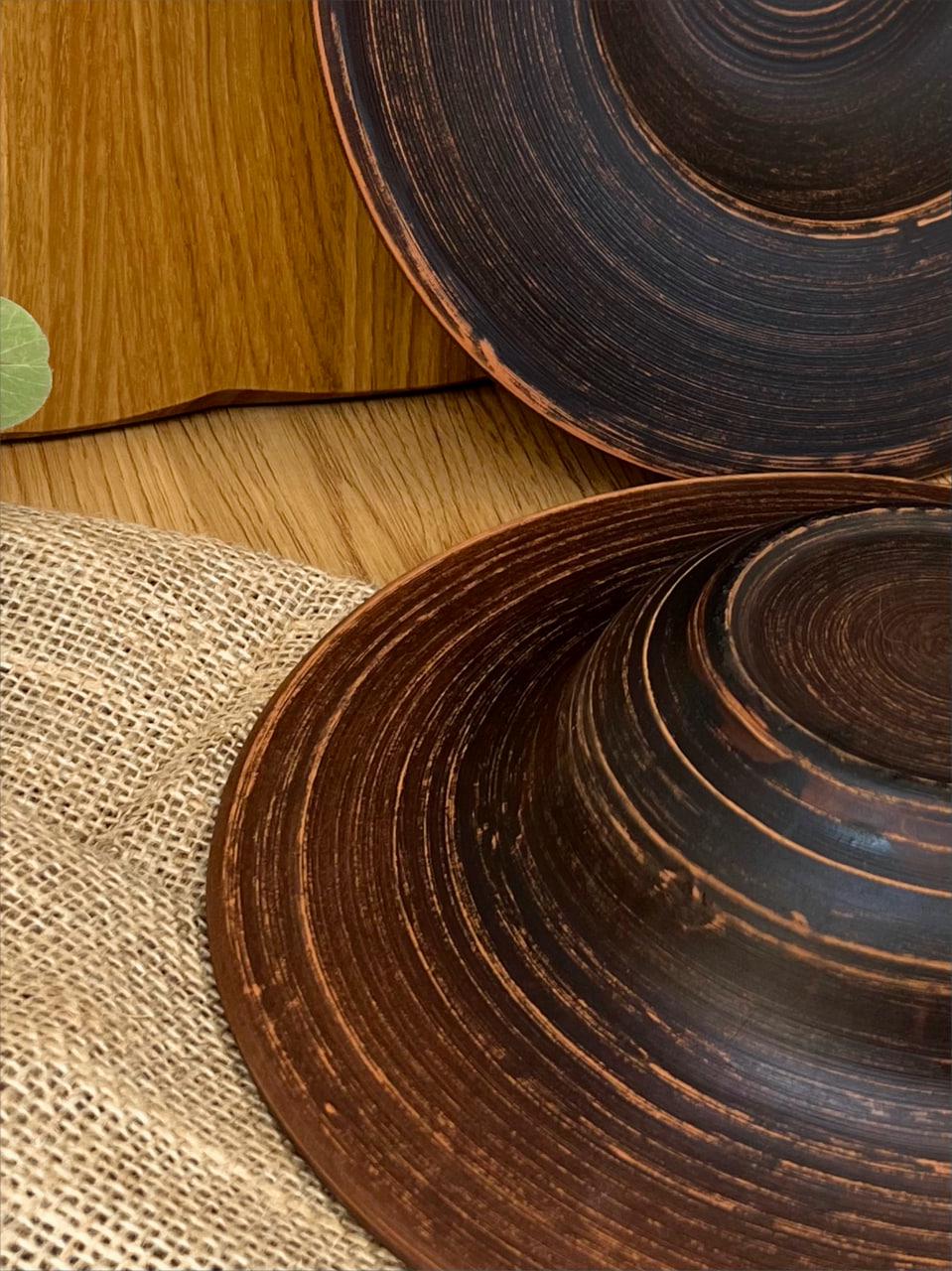 Тарілка для пасти керамічна глиняна гладка (3003-8) - фото 9