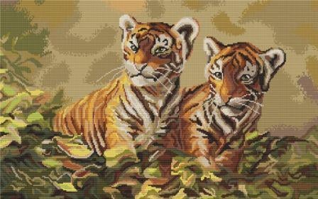Набор для вышивания крестиком Luca-S B442 Тигрята (14707)