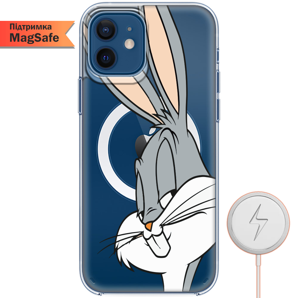 Чехол BoxFace iPhone 12 mini Lucky Rabbit Прозрачный силикон с поддержкой MageSafe (41084-bk81-41496)