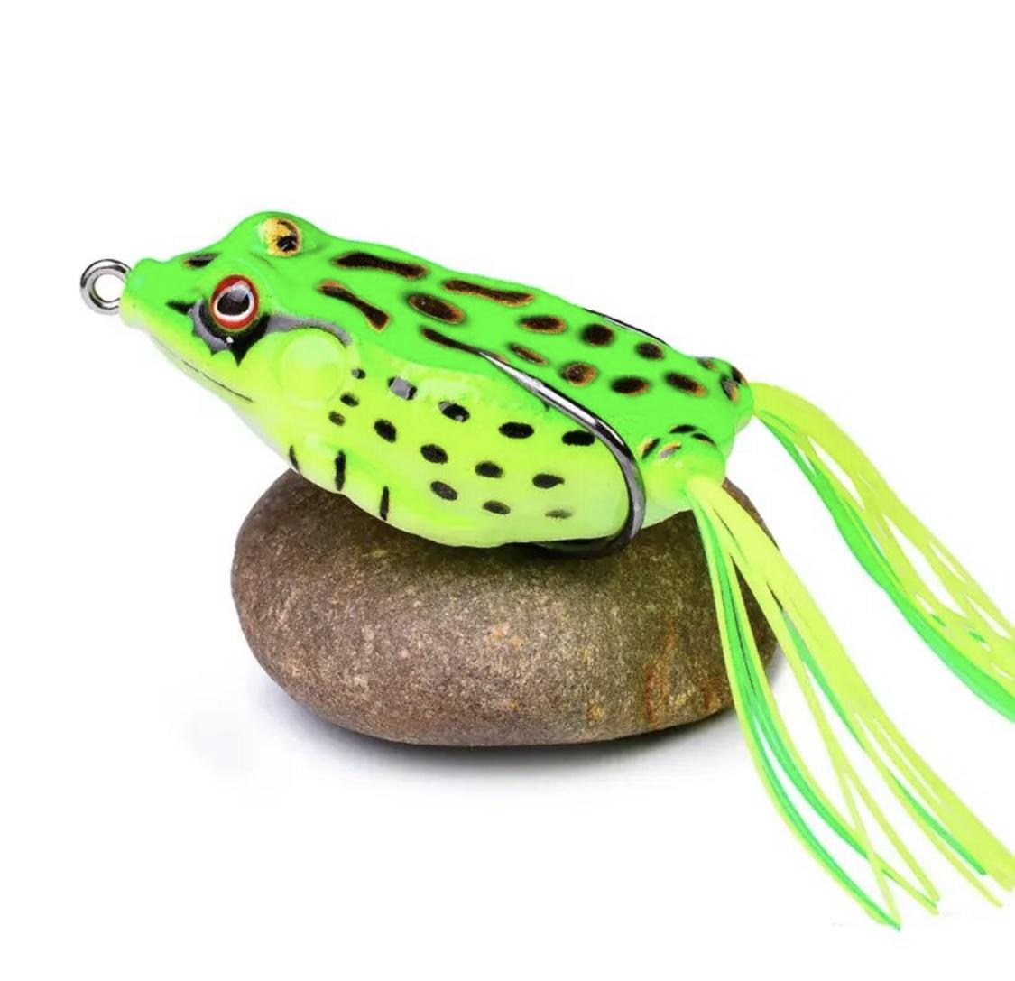 Лягушка поверхностная силиконовая незацепляйка 55 мм 10 г Желто-зеленый (21012-В) - фото 1