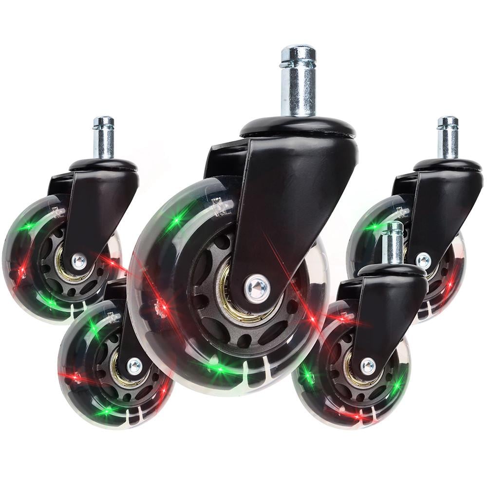 Ролики для кресел с подсветкой U&P Modern 65 мм 5 шт. Black (FQS-AMX08-BK)