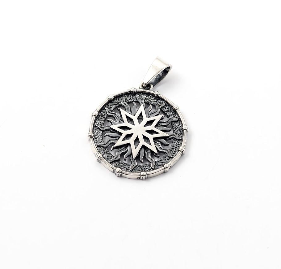 Подвеска с оберегом Maxi Silver 8382 Алатырь в солнечном кругу (88382)