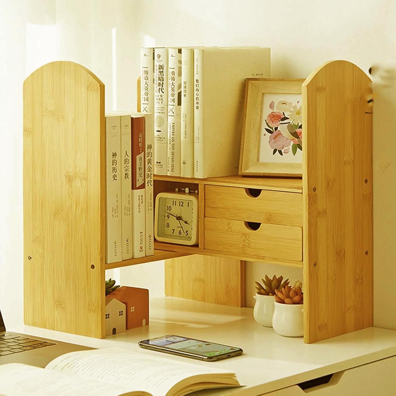 Полка-надстройка настольная из дерева Олвейна карри (АКД-009403)