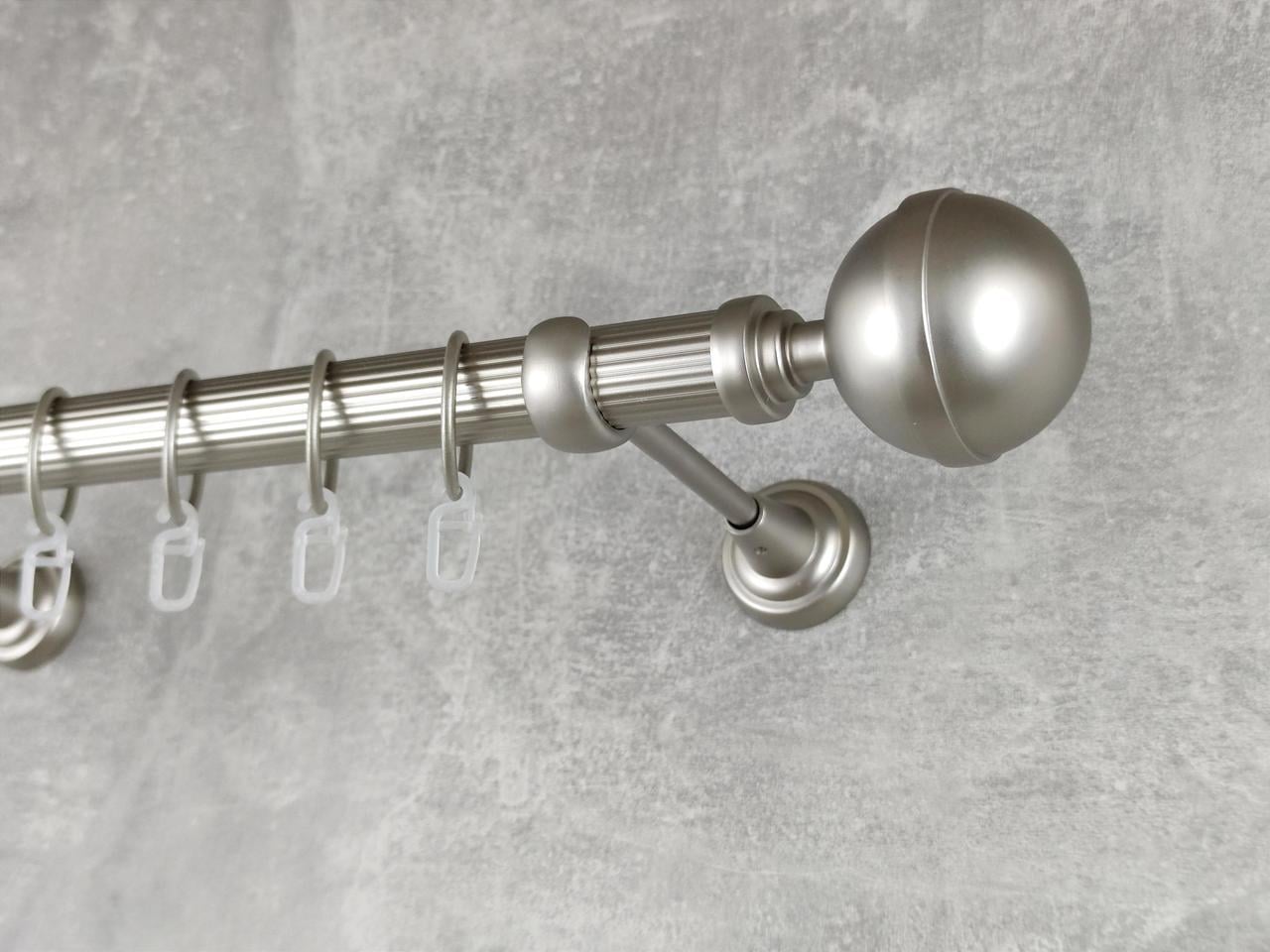 Карниз MStyle металлический для штор однорядный Калисто 25 мм рифленый 200 см Сатин (5018956)