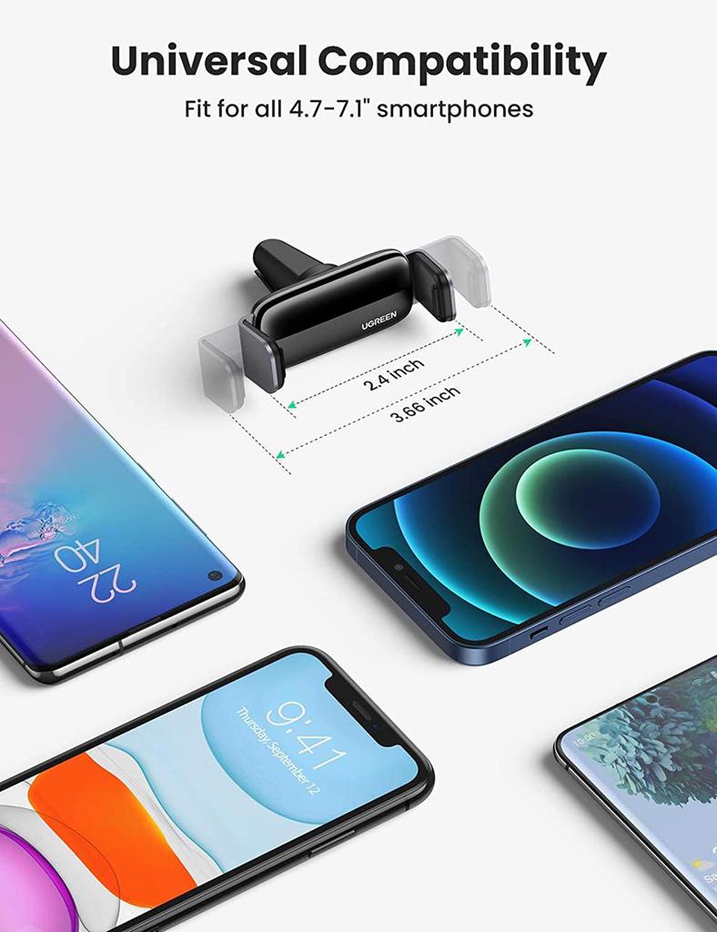 Тримач для телефона в машину UGREEN LP120 на дефлектор 4,7-7,2" Grey (10422) - фото 7 Тримач для телефона в машину UGREEN LP120 на дефлектор 4,7-7,2" Grey (10422) - фото 7