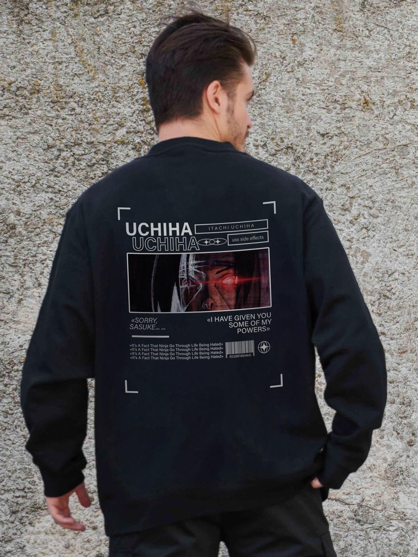 Свитшот оверсайз с принтом Without Uchiha L/XL Black (L/XL8055666)