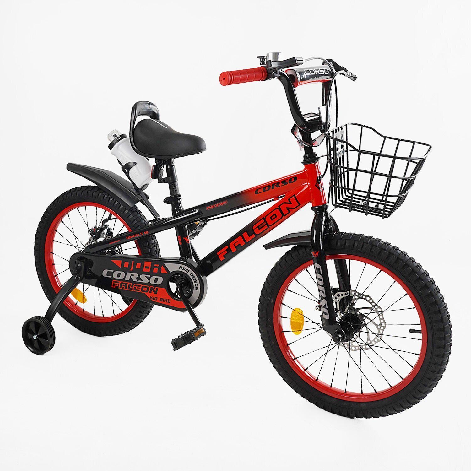 Велосипед двухколесный Corso Falcon 18" с корзиной Красный Велосипед двухколесный Corso Falcon 18" с корзиной Красный