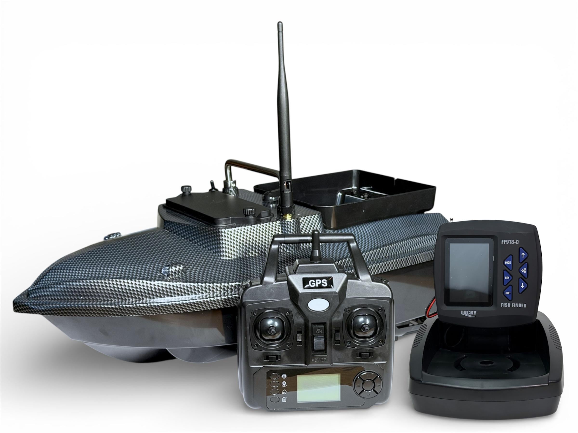 Кораблик Hirisi V060 GPS Carbon PRO с автопилотом и эхолотом Lucky FF918-C