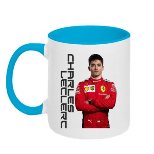 Чашка двухцветная F1 Charles Leclerc 320 мл Белый с голубым (12682283-33-181303)