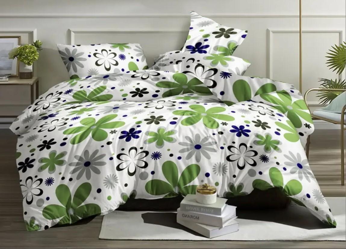 Комплект постельного белья Цветочный евро бязь 240х220 см Белый (G-4183/WP/Е)