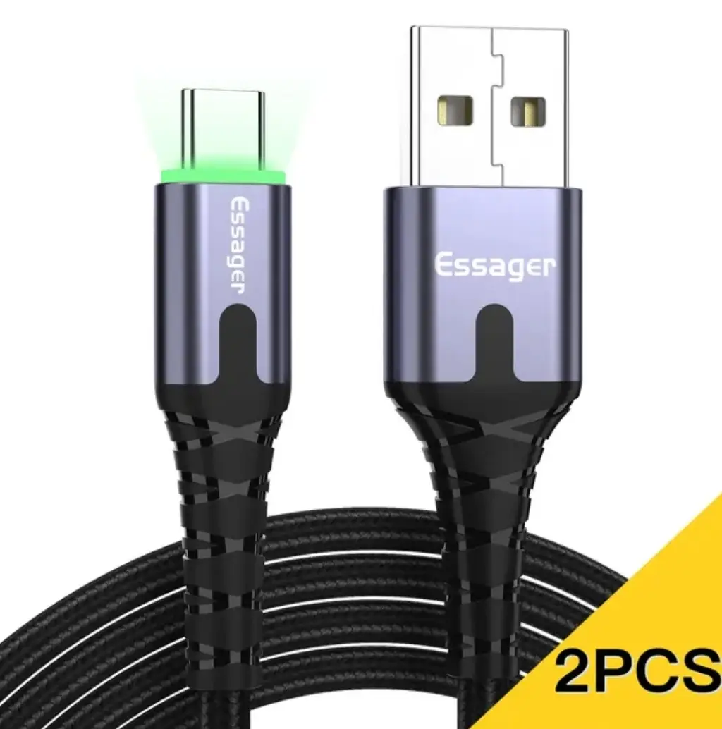 Набор кабелей Essager Type-C - USB-A 3A 1+1 м 2 шт. (12663365) - фото 2