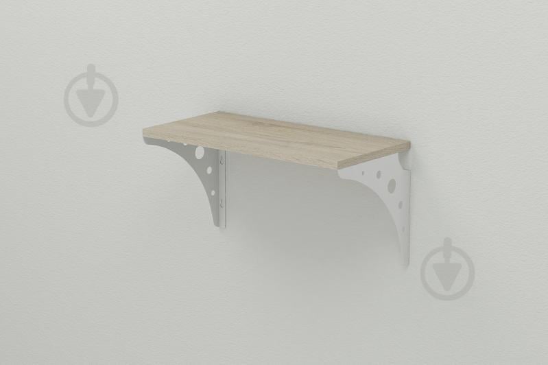 Полка настенная Ferrum-decor Ханди 2 240x600x240 металл Белый ДСП Сонома 16 мм (XND0032)