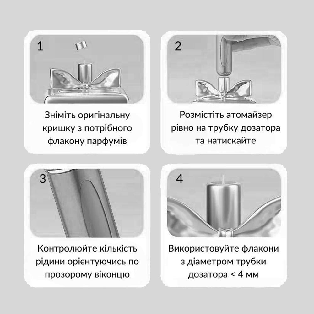 Флакон для парфумерії дорожній з розпилювачем 5 мл Сріблястий (9999-03) - фото 7