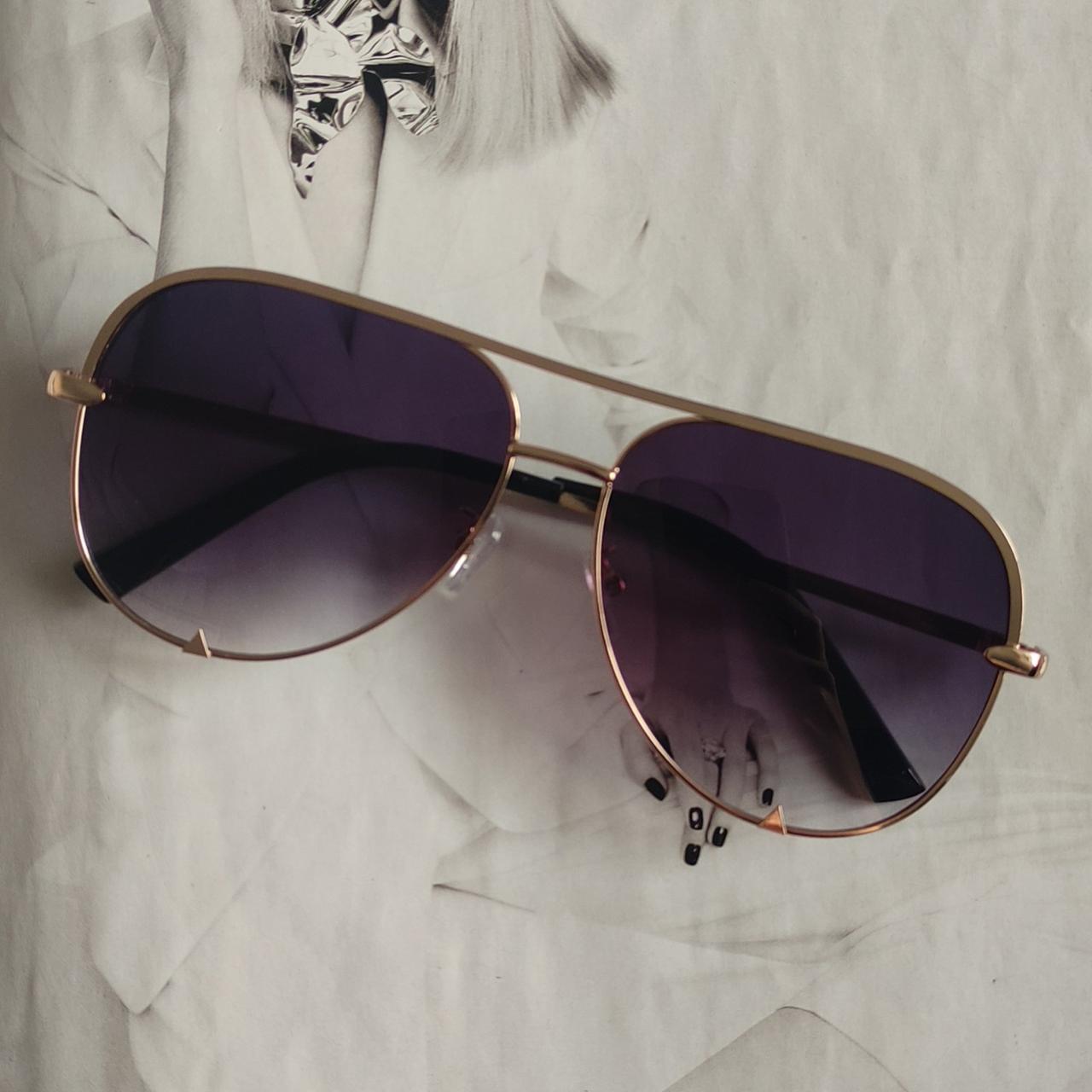 Очки авиаторы крупные Фиолетовый градиент (3558)