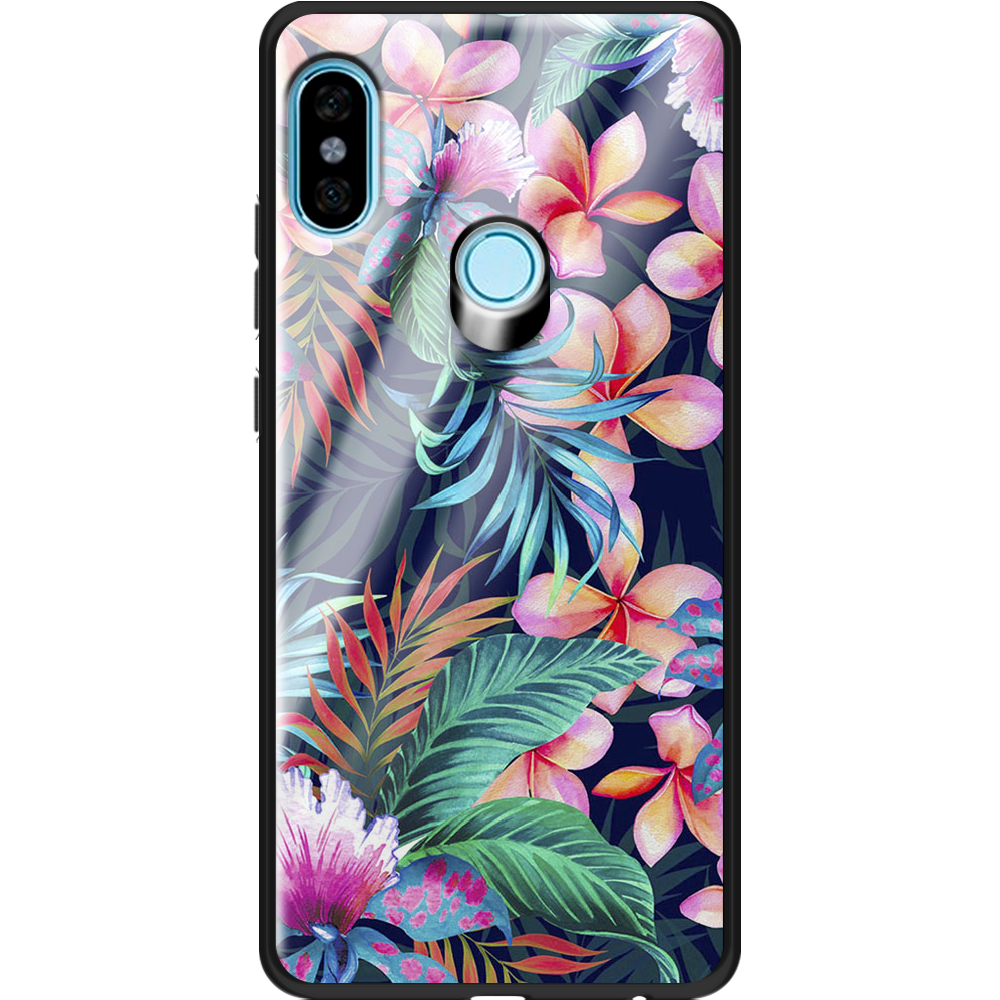 Чохол BoxFace Xiaomi Redmi Note 5 / Note 5 Pro flowers in the tropics Чорний силікон зі склом (32971-up1971-37747)