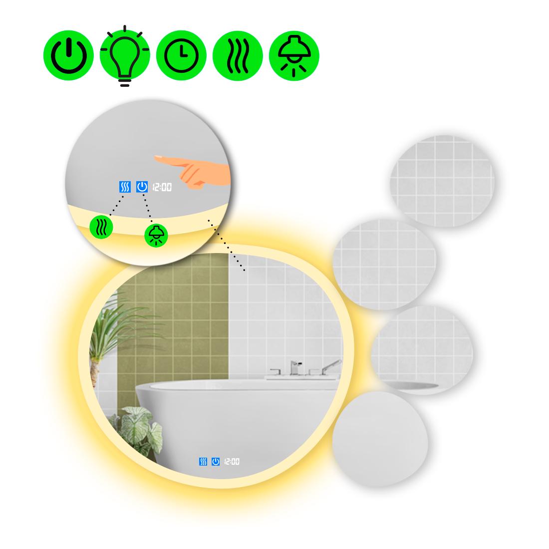 Зеркало с LED подсветкой Acqua 3 с двумя сенсорами 120x120 см (8737306)
