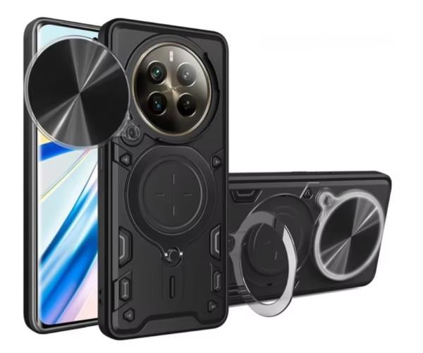 Чехол - накладка Omeve Magnetic Ring для Realme 12 Plus / 12 4G Черный