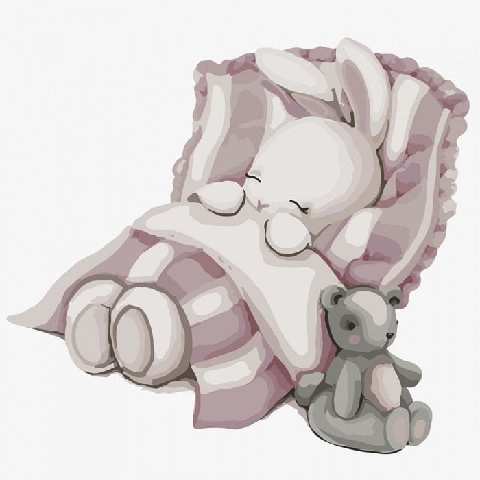 Картина по номерам Спокойной ночи зайка 30х30 см (KHO2339)