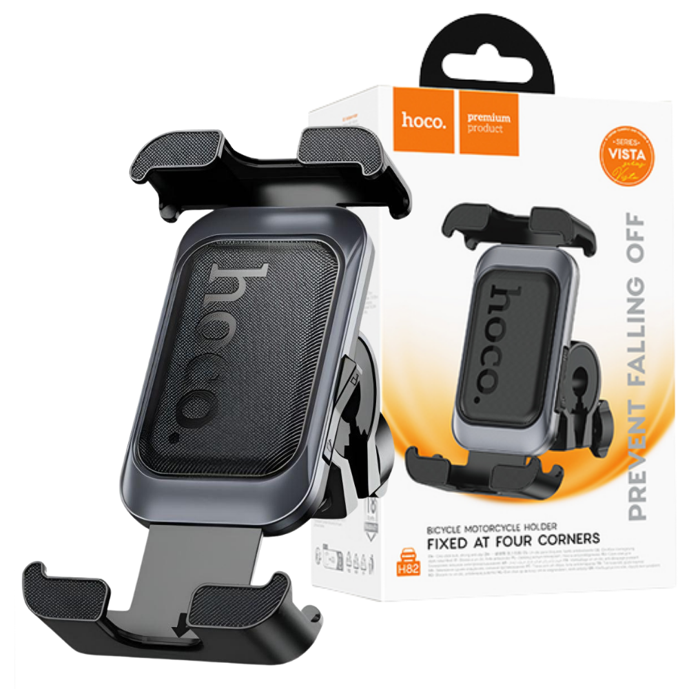 Тримач для телефону Hoco на кермо для велосипеда/самоката/мотоцикла 4-7" Чорний (H82)