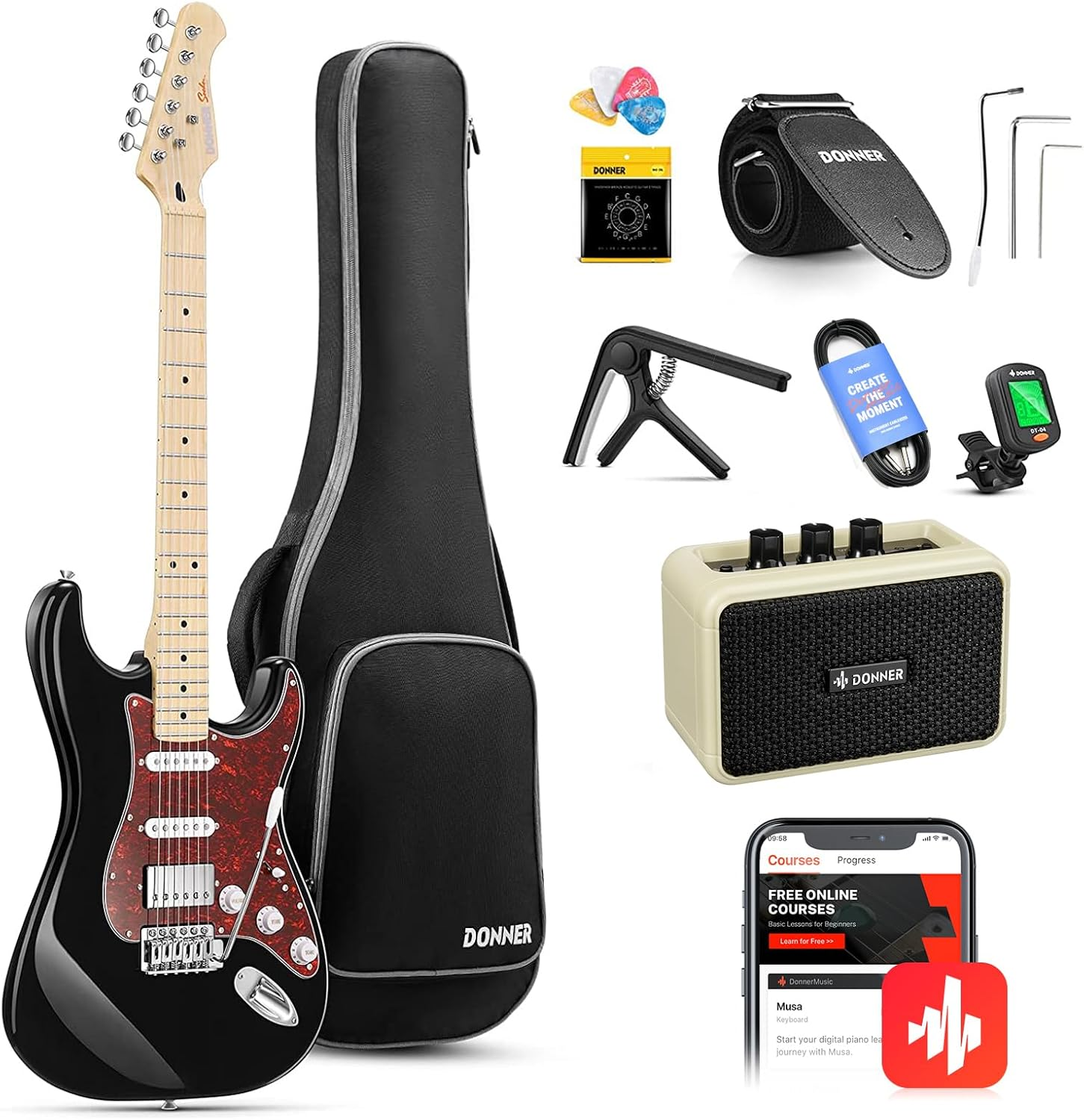 Электрогитара Donner DST-152 Black