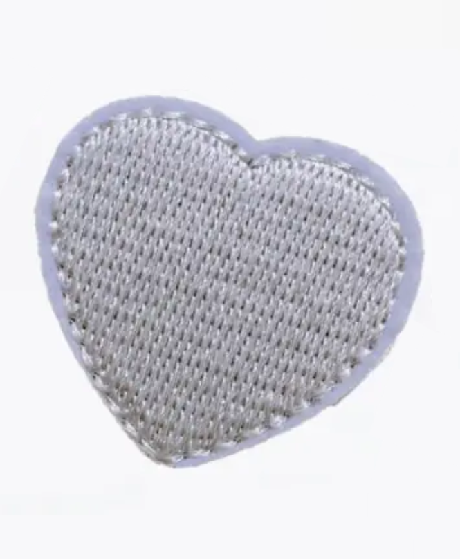 Термонаклейка заплатки на одежду Сердце Серый (70335)