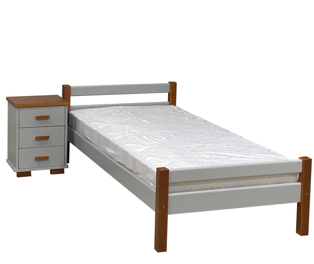 Ліжко односпальне дерев'яне Скіф Л-120 90х190 см Сірий/Кальвадос - фото 3 Ліжко односпальне дерев'яне Скіф Л-120 90х190 см Сірий/Кальвадос - фото 3