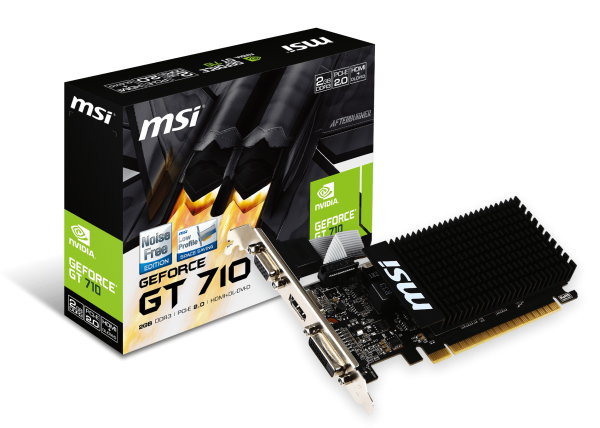 Видеокарта MSI nVidia PCI-E GeForce GT710 2 Гб DDR3/1600 МГц GT 710 2GD3H LP (597577) - фото 4