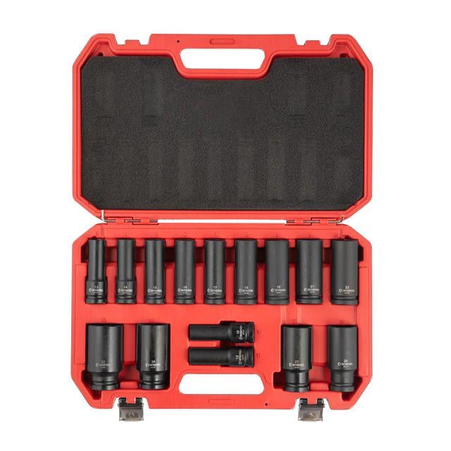 Набір головок ударних подовжених Intertool STORM Cr-Mo 1/2" 15 од. 10-32 мм (ET-8504) Набір головок ударних подовжених Intertool STORM Cr-Mo 1/2" 15 од. 10-32 мм (ET-8504)