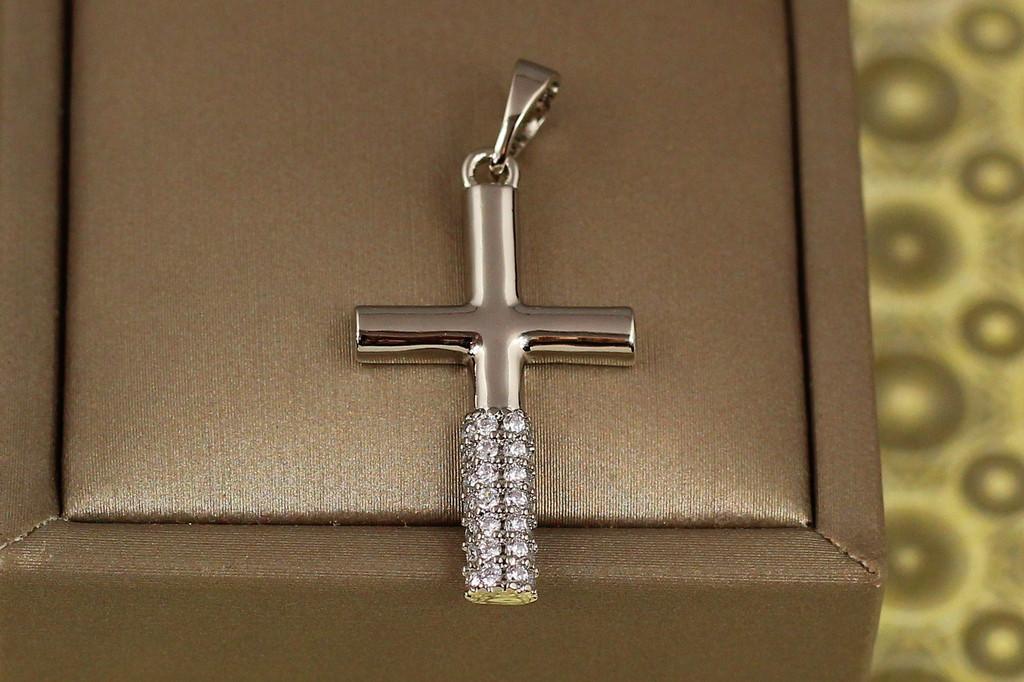 Крестик Xuping Jewelry с фианитовым подножием 2,7 см Серебристый (2127576809)