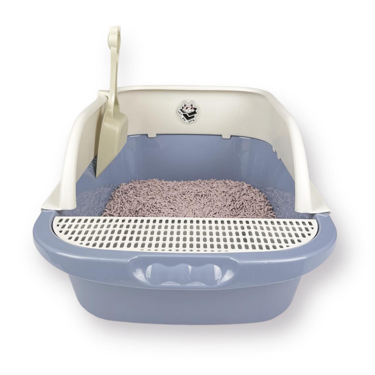 Лоток для котов CAT IN BOX с лопаткой 52х36х21,5 см Голубой (18553370) - фото 2