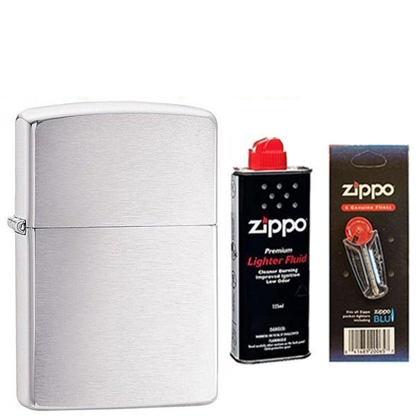 Запальничка ZIPPO 162 Brushed Chrome Heavy Wall Armor бензин/кремені