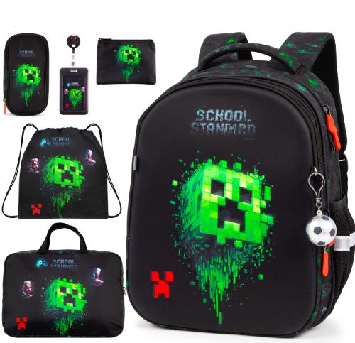 Школьный ортопедический рюкзак 6 в 1 для мальчика School Standard 38х30х18 см Майнкрафт в 1 класс (SET 170-84) Школьный ортопедический рюкзак 6 в 1 для мальчика School Standard 38х30х18 см Майнкрафт в 1 класс (SET 170-84)