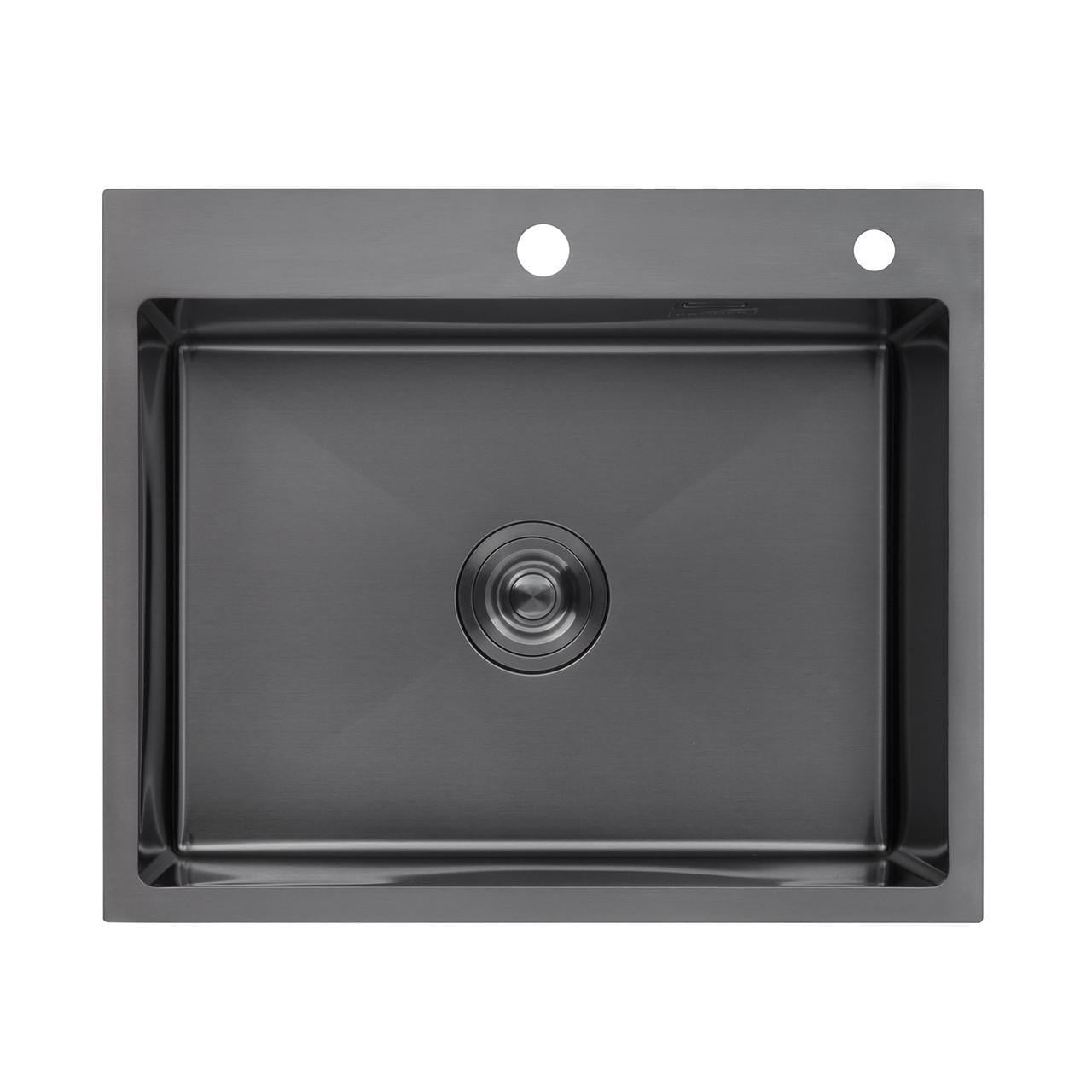 Мойка для кухни Kroner KRP Schwarze 6050HM PVD 3,0/1,0 мм