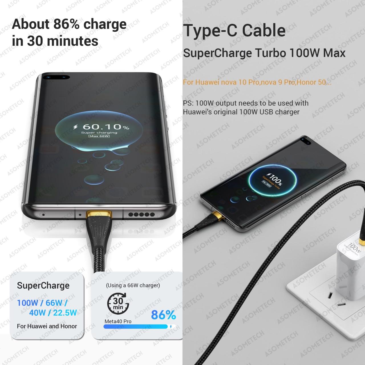 Кабель Asometech 100w Type-C/Lightning/microUSB - USB 125 см (25397465) - фото 7