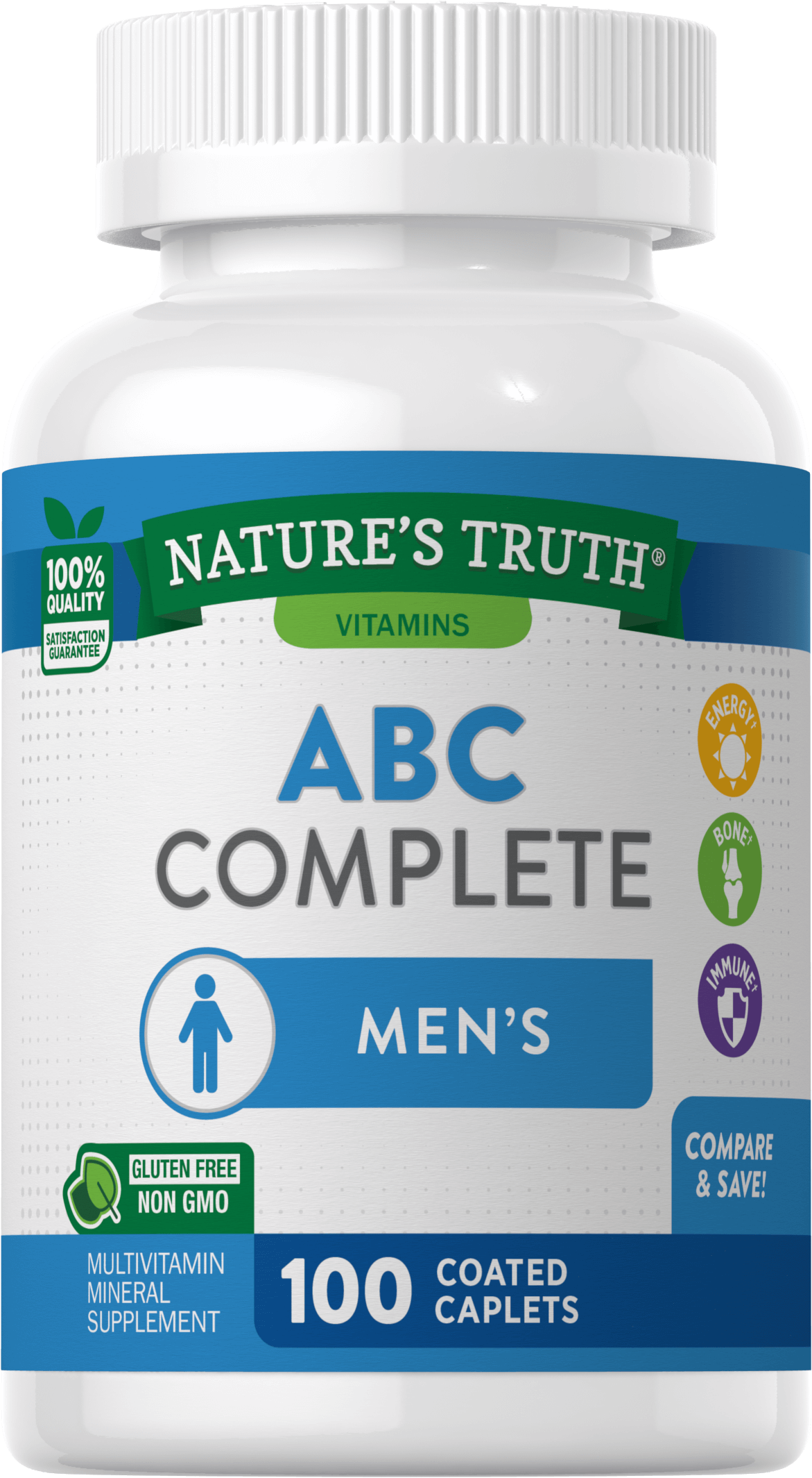 Мультимитамины ABC Complete Men's Multivitamin 100 Coated Caplets Мультимитамины ABC Complete Men's Multivitamin 100 Coated Caplets