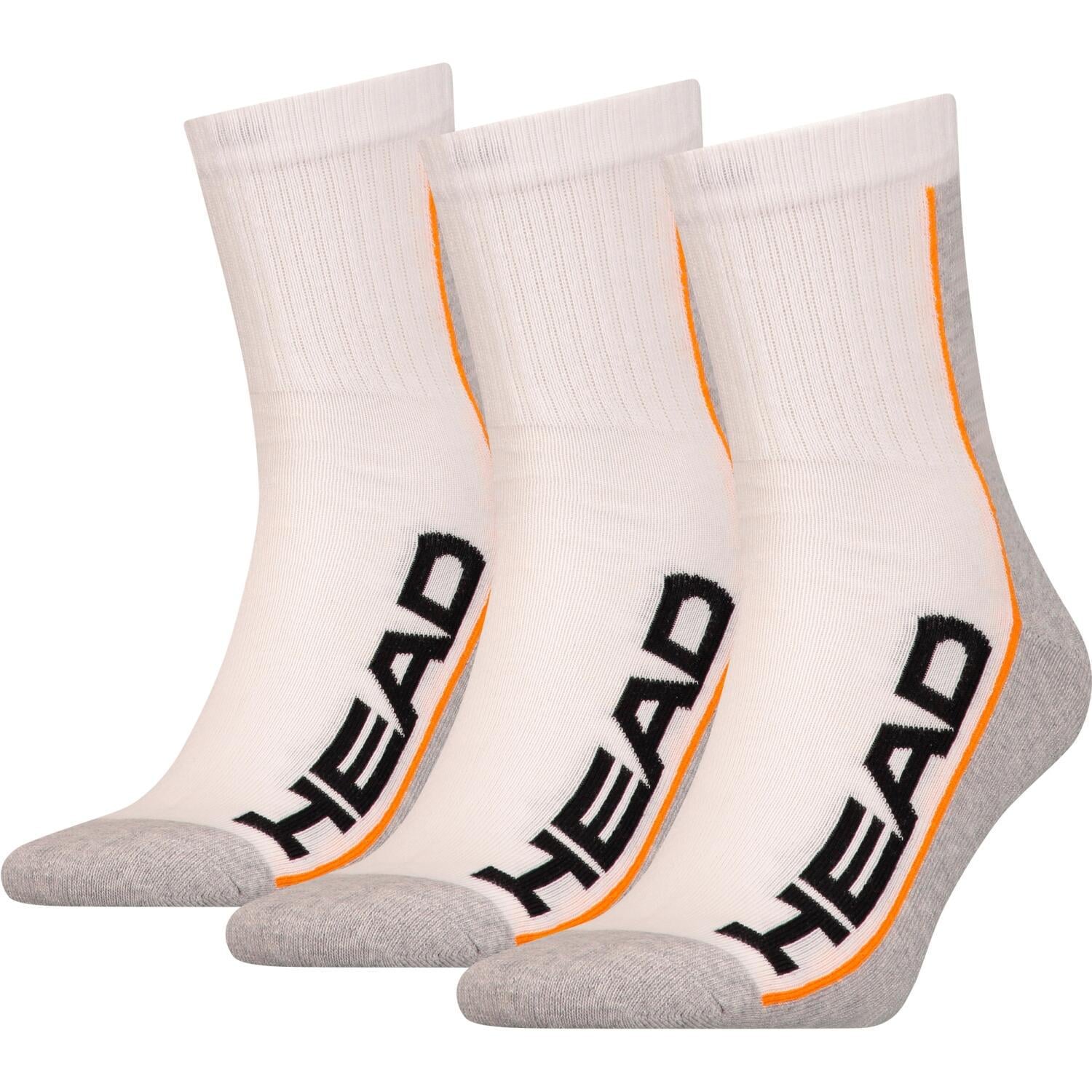 Носки Head STRIPE SHORT CREW 3-PACK 781010001-062 3 пары р. 35-38 Бело-серо-оранжевый (57036-114)