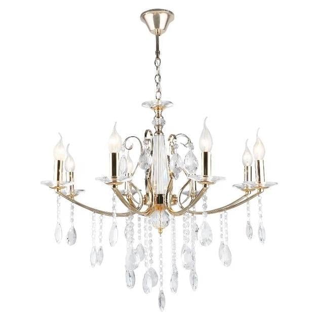 Люстра подвесная Sirius NH4921 на восемь патронов с прозрачными подвесами под лампу Е14 IP20 B Бронзовый (00000139968)