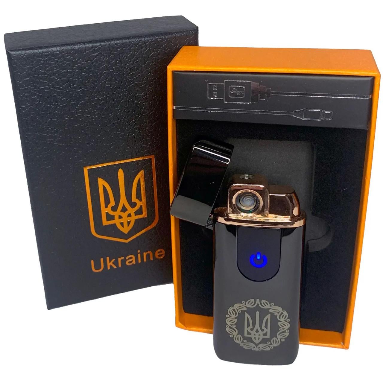 Запальничка електрична/газова Україна HL-435 із USB-зарядкою Чорний