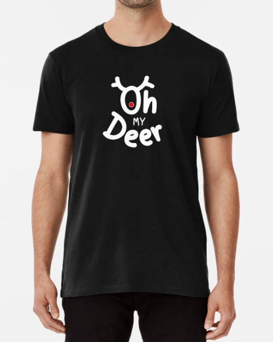 Футболка мужская новогодняя Stedman с принтом Oh my Deer мой новогодний олень S Черный (НГ91-1)