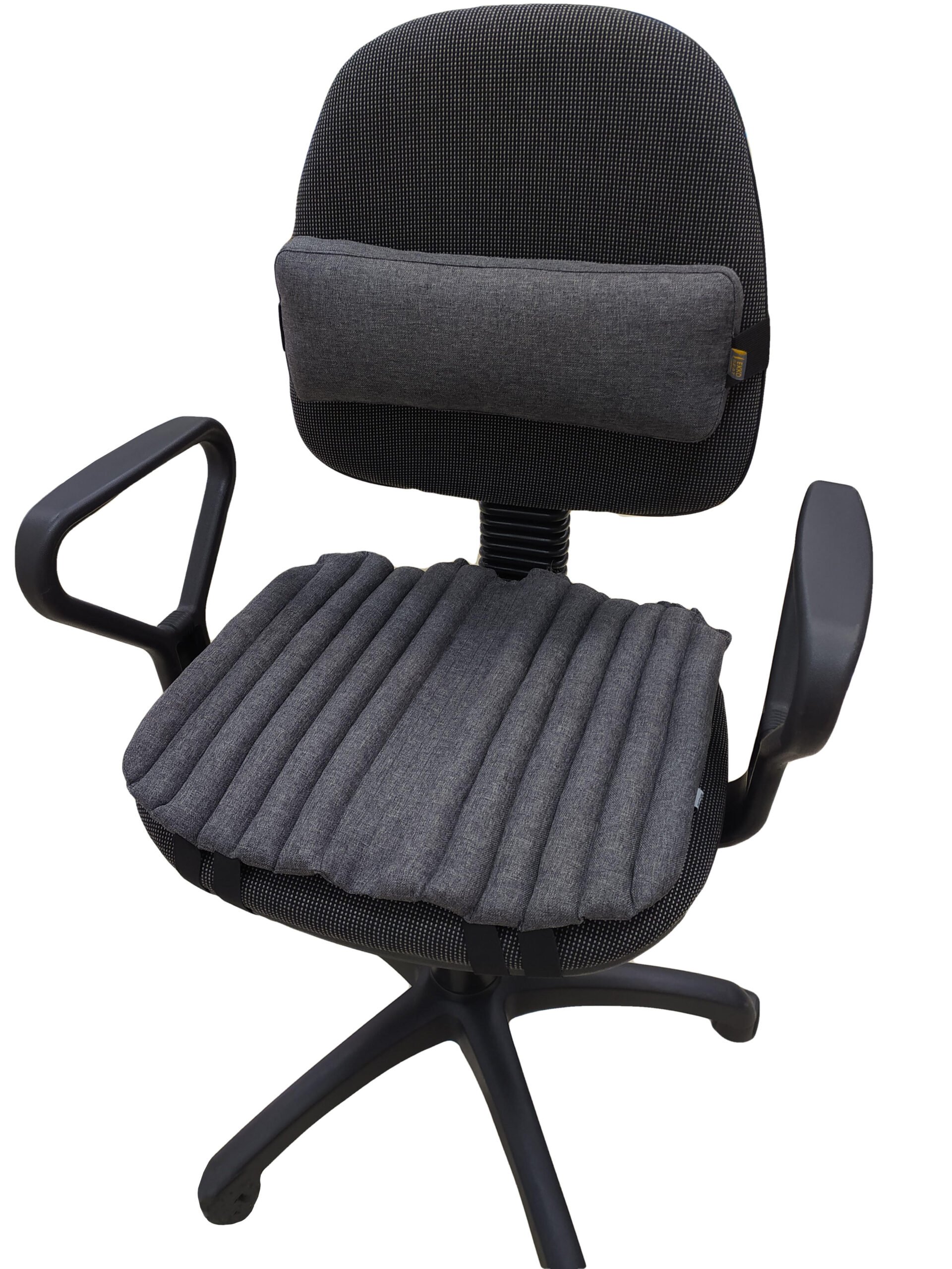 Ортопедические подушки EKKO SEAT на офисное кресло. Комплект. Серый.