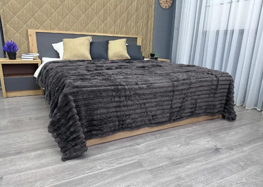 Покрывало на кровать/диван VIP Шарпей в полоску 200х230 см Графитовый (87-139) - фото 2 Покрывало на кровать/диван VIP Шарпей в полоску 200х230 см Графитовый (87-139) - фото 2