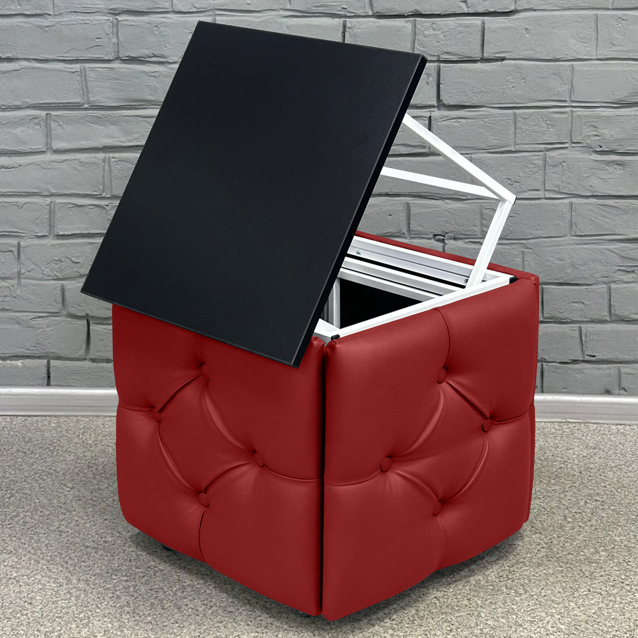 Пуф-трансформер Остин-1 5в1 со столиком экокожа Красный/Черный (sp3-3157881379) Пуф-трансформер Остин-1 5в1 со столиком экокожа Красный/Черный (sp3-3157881379)