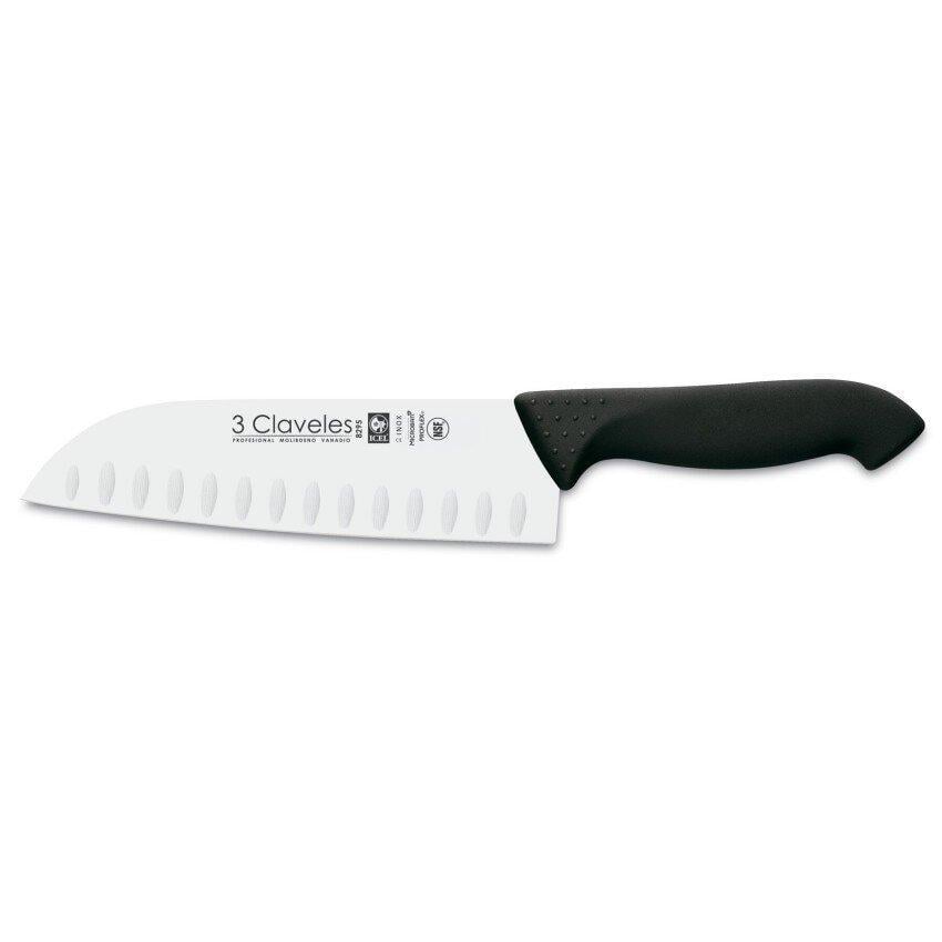 Кухонный нож Сантоку 3 Claveles Proflex 180 мм Черный (1882219983)