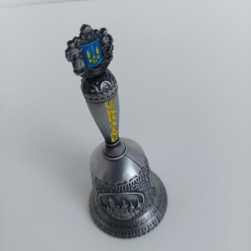 Колокольчик металлический Герб Украины Серебряный (29293)