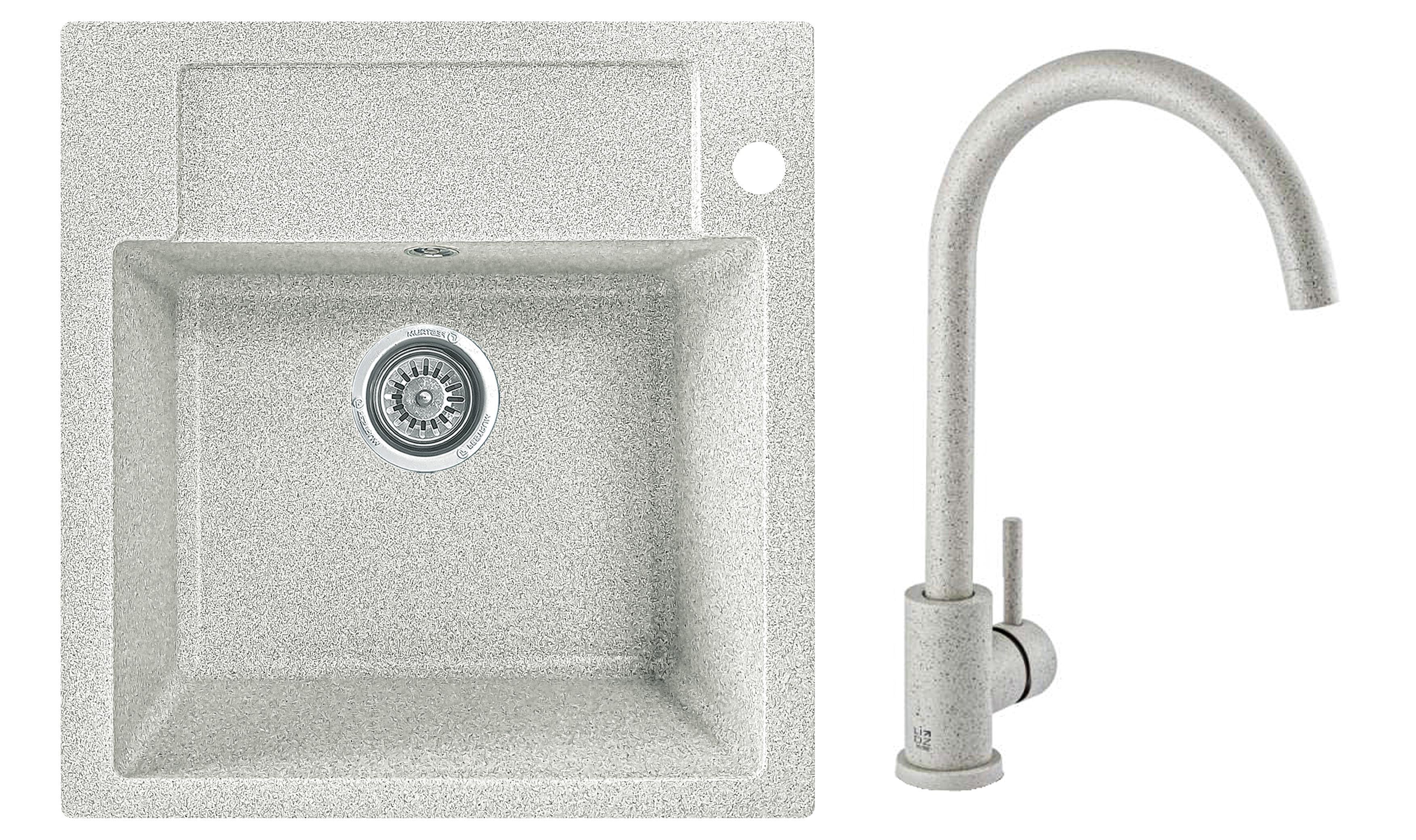 Мийка кухонна Valetti 69L зі змішувачем 520x495 мм Тера